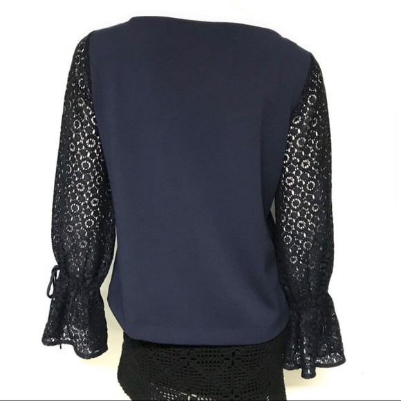 BANANA REPUBLIC Lace Drawstring Sleeve Top - Picture 7 of 9